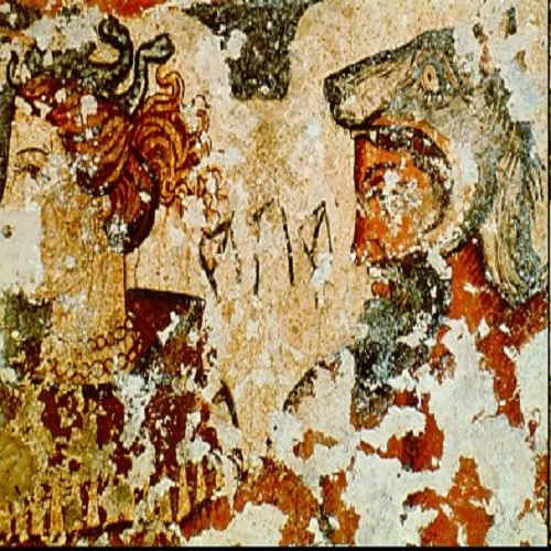 Mantus and Mania, 2nd Century BC, Tomb of Orcus II - Etruscan Mural