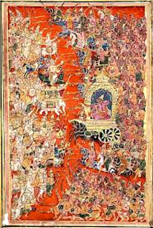 Deva-Asura War. Karnataka, India, Unknown Artist, c.1830 A.D.